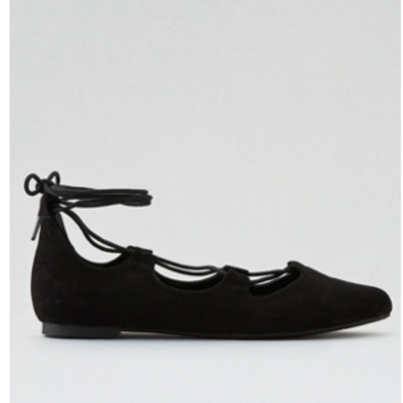 American Eagle Outfitters Pointed Toe Lace-Up Flats - Picture 2 of 10